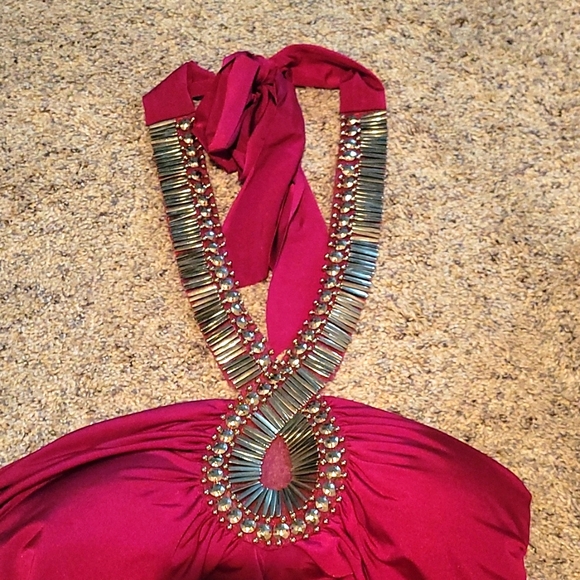 Fuchsia Mini Ruched Dress Sz:S - Picture 2 of 4